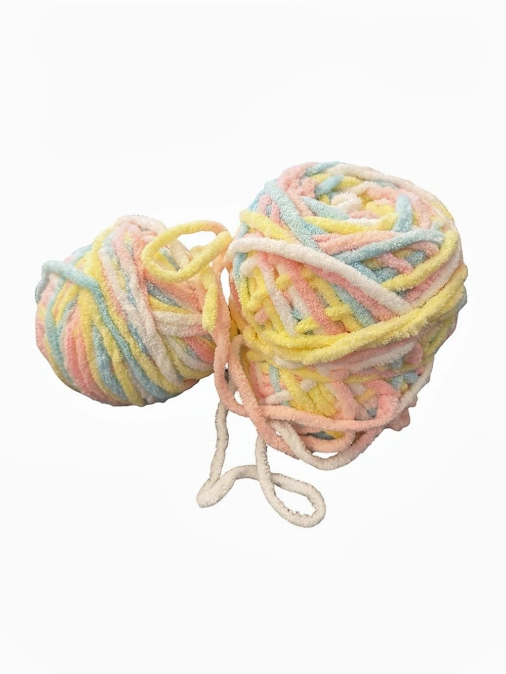 Super Bulky Yarn 2 Large Balls Skein Knit Crochet Craft Blanket Multicolor